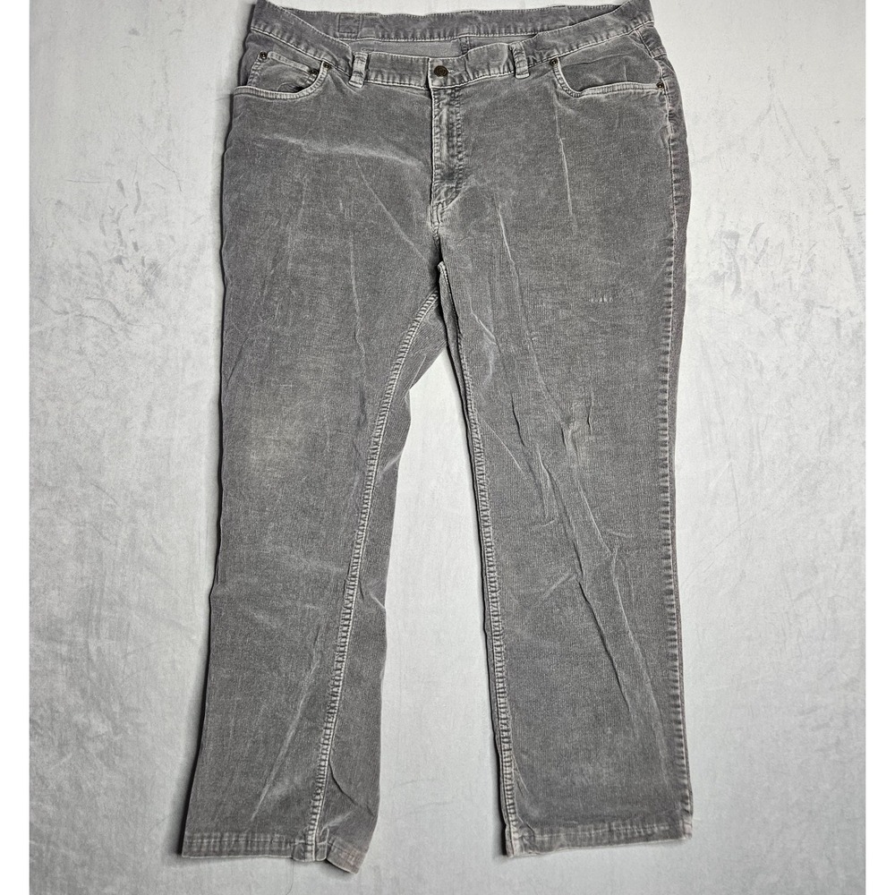 Bills Khakis Pants Mens 42x30 (Fits 40x28) Gray Corduroy Straight Leg‎ Stretch